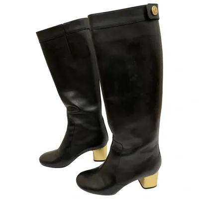 Pre-owned Celine Leather Boots In Black