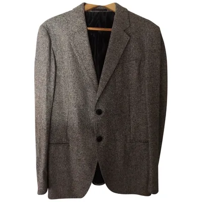 Pre-owned Armani Collezioni Wool Jacket In Grey