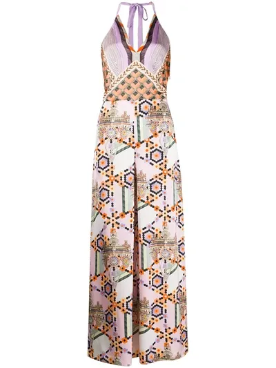 Temperley London Vivean Print Jumpsuit, Washed Mauve, Uk6 In Pink