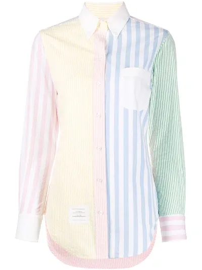 Thom Browne Stripe Detail Button Down Shirt In Yellow