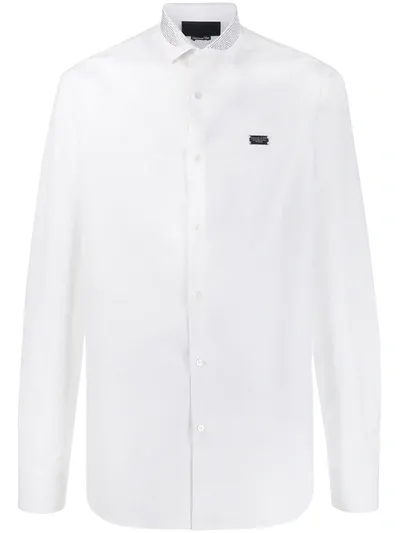 Philipp Plein Thunderbolt Logo Long Sleeve Shirt In White