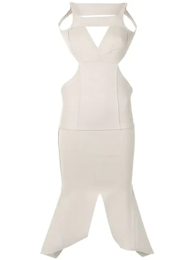 Rick Owens Sling Double Knit Dress In Neutrals