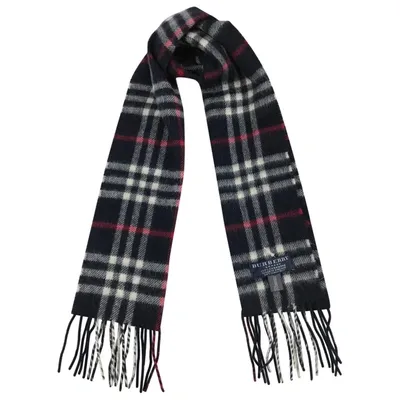 Pre-owned Burberry Cashmere Scarf In Blue