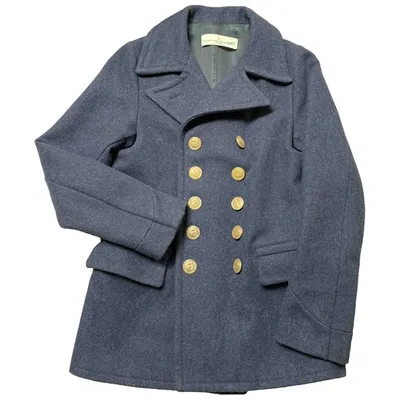 Pre-owned Golden Goose Wool Coat In Blue