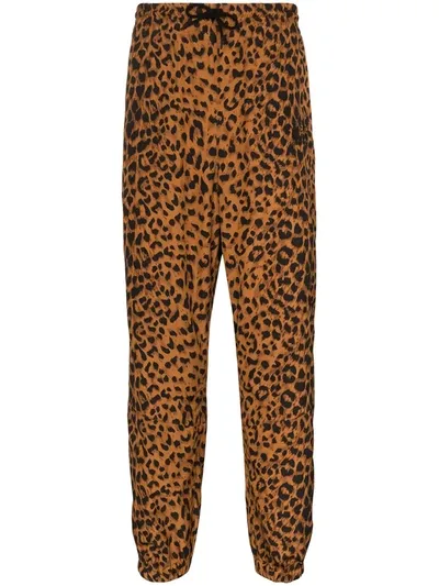 Wacko Maria Leopard-print Track Pants In Brown