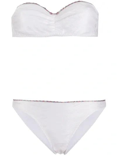 Missoni Contrast Trim Bikini In White