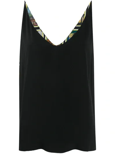 Ultràchic Postcard Print Tank Top In Black