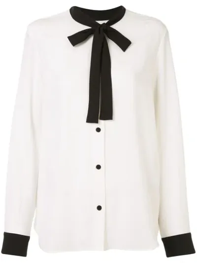 Ports 1961 Tied Neck Blouse In White