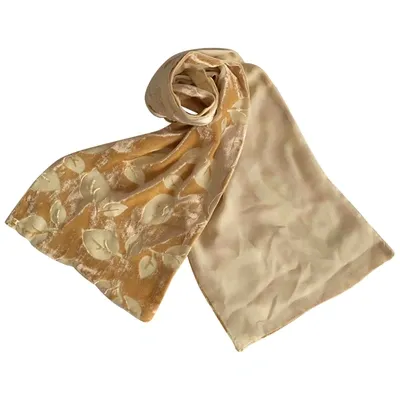 Pre-owned Giorgio Armani Velvet Neckerchief In Yellow