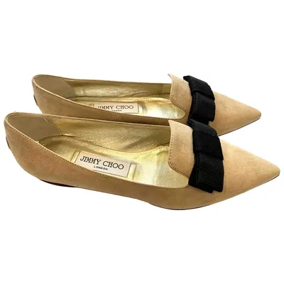 Pre-owned Jimmy Choo Ballet Flats In Beige