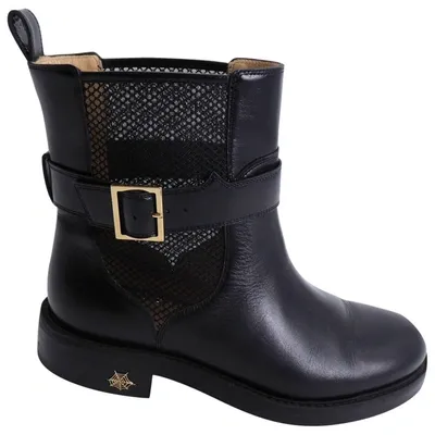 Pre-owned Charlotte Olympia Leather Ankle Boots In Black