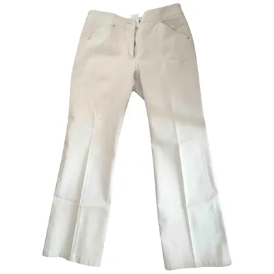 Pre-owned Max Mara Straight Pants In Beige