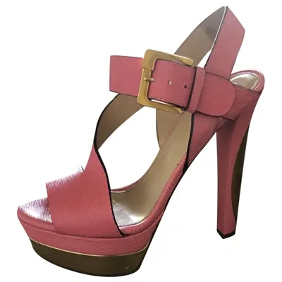 Pre-owned Sergio Rossi Leather Sandals In Pink