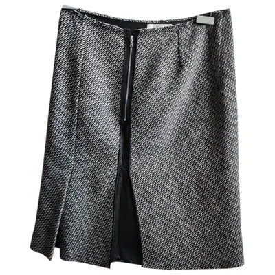 Pre-owned Prada Wool Mid-length Skirt In Grey