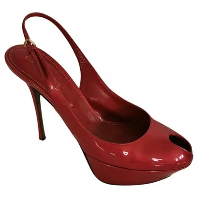 Pre-owned Sergio Rossi Leather Sandal In Burgundy