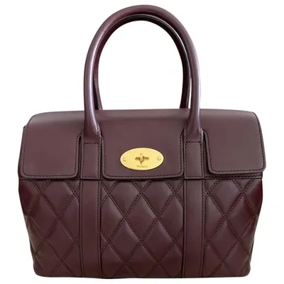 Pre-owned Mulberry Bayswater Leather Satchel In Burgundy