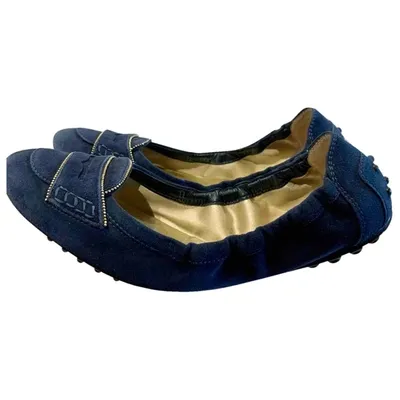 Pre-owned Tod's Flats In Blue