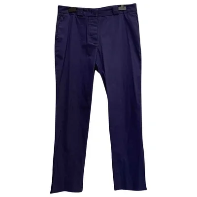 Pre-owned Prada Straight Pants In Blue