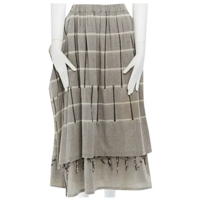 Pre-owned Issey Miyake Maxi Skirt In Grey