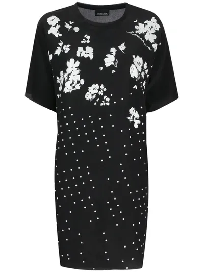 Ermanno Ermanno Floral Dotted Print Dress In Black