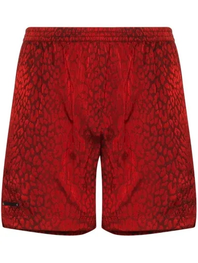 True Tribe Neat Steve Leopard Print Swim Shorts In Red