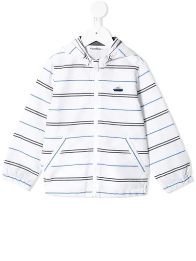 Familiar Kids' Striped Hooded Jacket In White