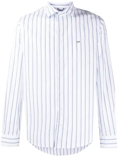 Sun 68 Pinstripe Shirt In White