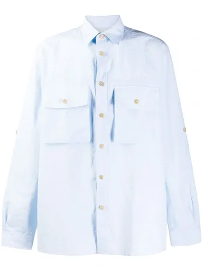 Paul Smith Chest Pocket Cotton Shirt In Blue