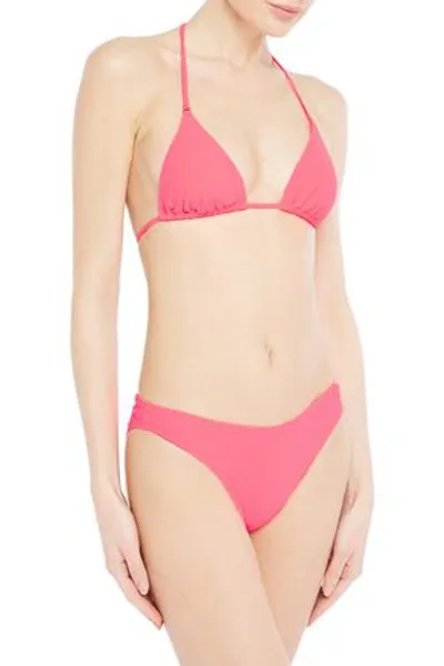 Stella Mccartney Mid-rise Bikini Briefs In Bright Pink