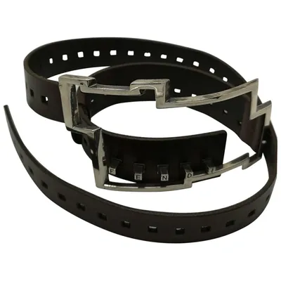 Pre-owned Fendi Leather Belt In Brown