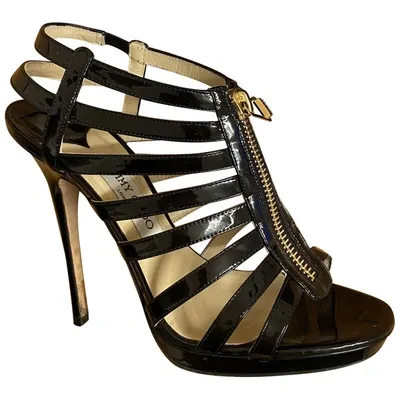 Pre-owned Jimmy Choo Patent Leather Heels In Black