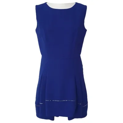 Pre-owned Matthew Williamson Wool Mini Dress In Blue