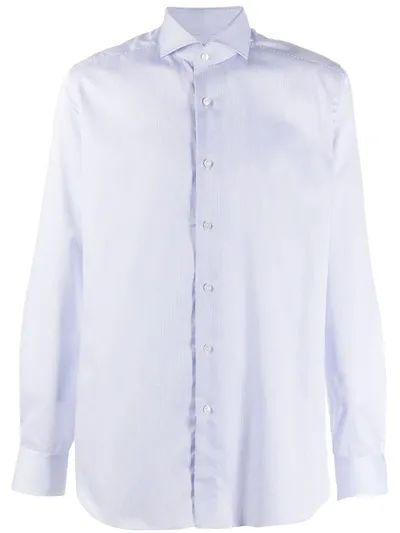 Xacus Spread-collar Pinstriped Shirt In White