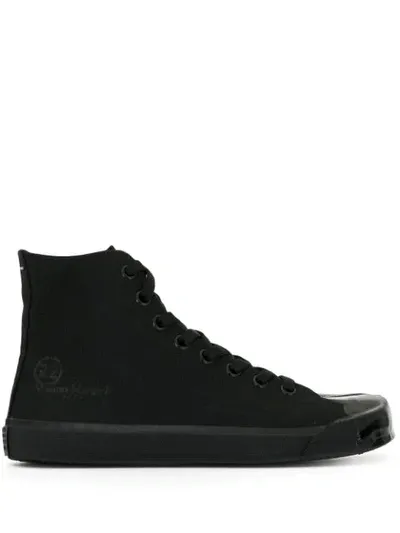 Maison Margiela Tabi Toe High-top Sneakers In Black