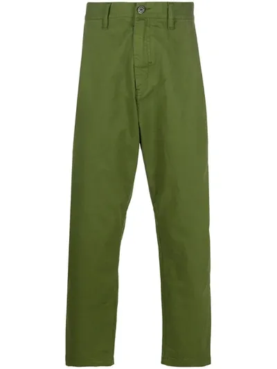 Stone Island Shadow Project Long Wide Leg Trousers In Green