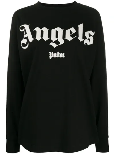 Palm Angels Embossed Logo Sweatshirt In Black