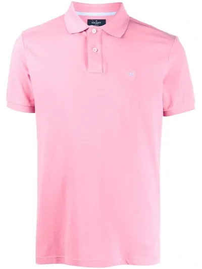 Hackett Logo Embroidered Polo Shirt In Pink