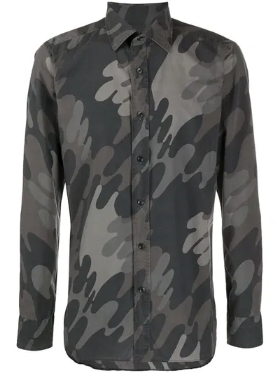 Tom Ford Camouflage-print Shirt In Grey Camouflage