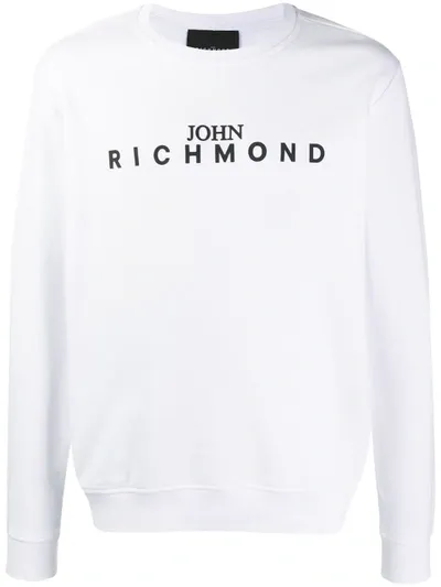 John Richmond Logo Print Sweatshirt In White