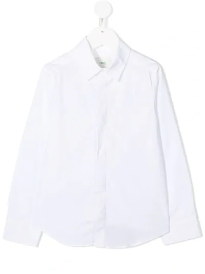 Fendi Kids' Classic Tailored Shirt In Bianco