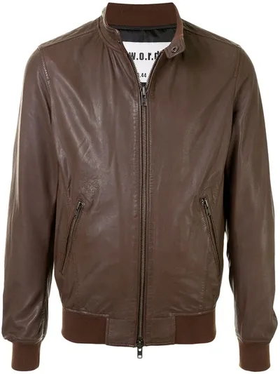 Sword 6.6.44 S.w.o.r.d 6.6.44 Leather Jacket In Brown