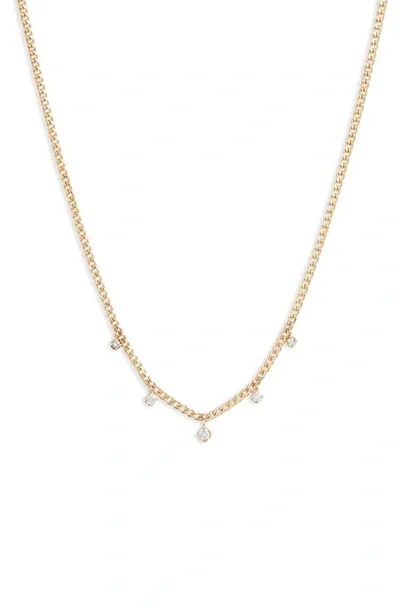 Zoë Chicco Extra-small Curb Chain Necklace In Gold