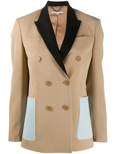 Stella Mccartney Button-front Blazer In Neutrals