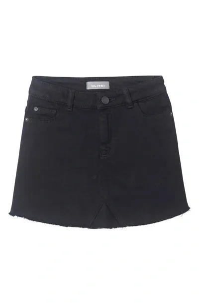 Dl Kids' Cutoff Black Denim Skirt In Jet Set