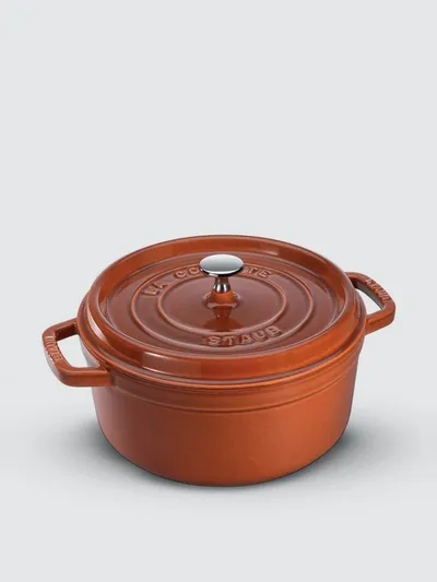 Staub Cast Iron 5.5-qt. Round Cocotte In Orange