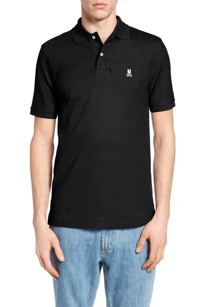 Psycho Bunny Regular Fit Short Sleeve Cotton Polo Shirt In Black