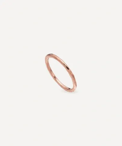 Monica Vinader Rose Gold Plated Vermeil Silver Siren Hammered Ring In Rose Gold Vermeil