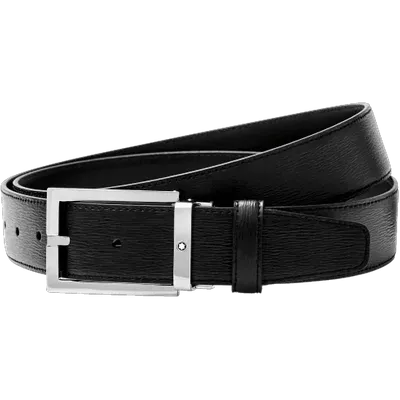 Montblanc Black 35 Mm Leather Belt