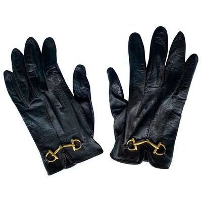 Pre-owned Gucci Leather Gloves In Brown