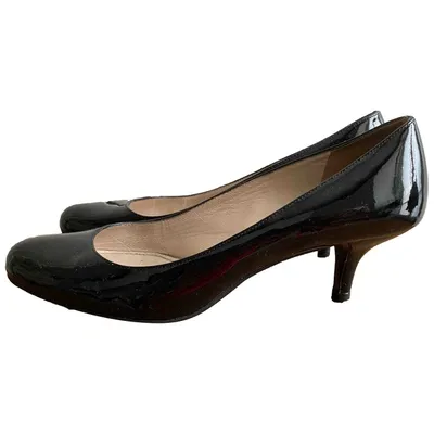 Pre-owned Prada Patent Leather Heels In Black